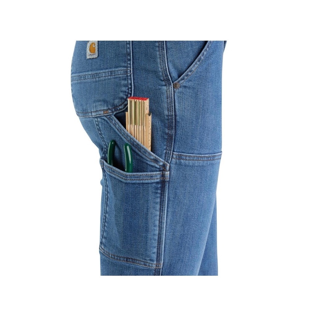 Carhartt BD5110-W Womens Rugged Flex Relaxed Fit Double Front Jeans Blue 8 Tall - Picture 9 of 10